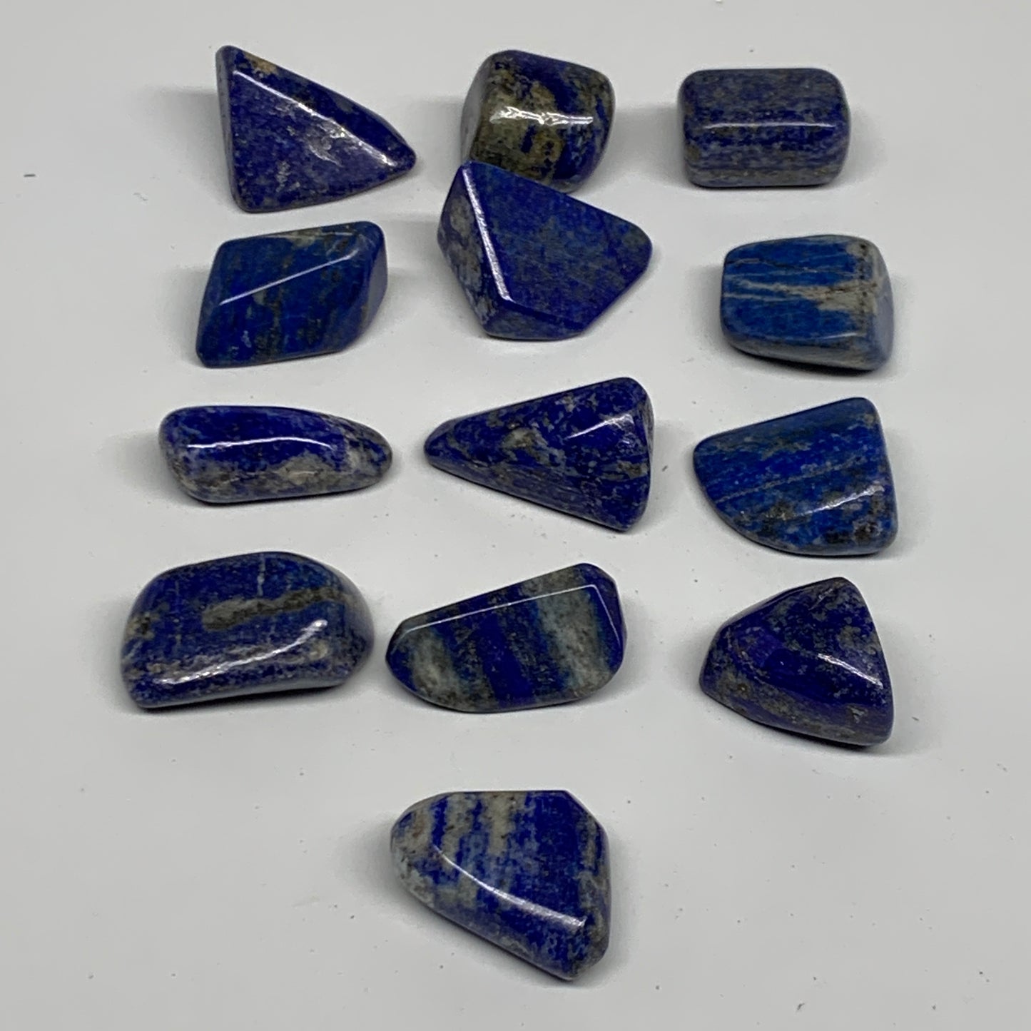 147.7g,0.8"-1.1", 13pcs, Natural Lapis Lazuli Tumbled Stone @Afghanistan, B30255