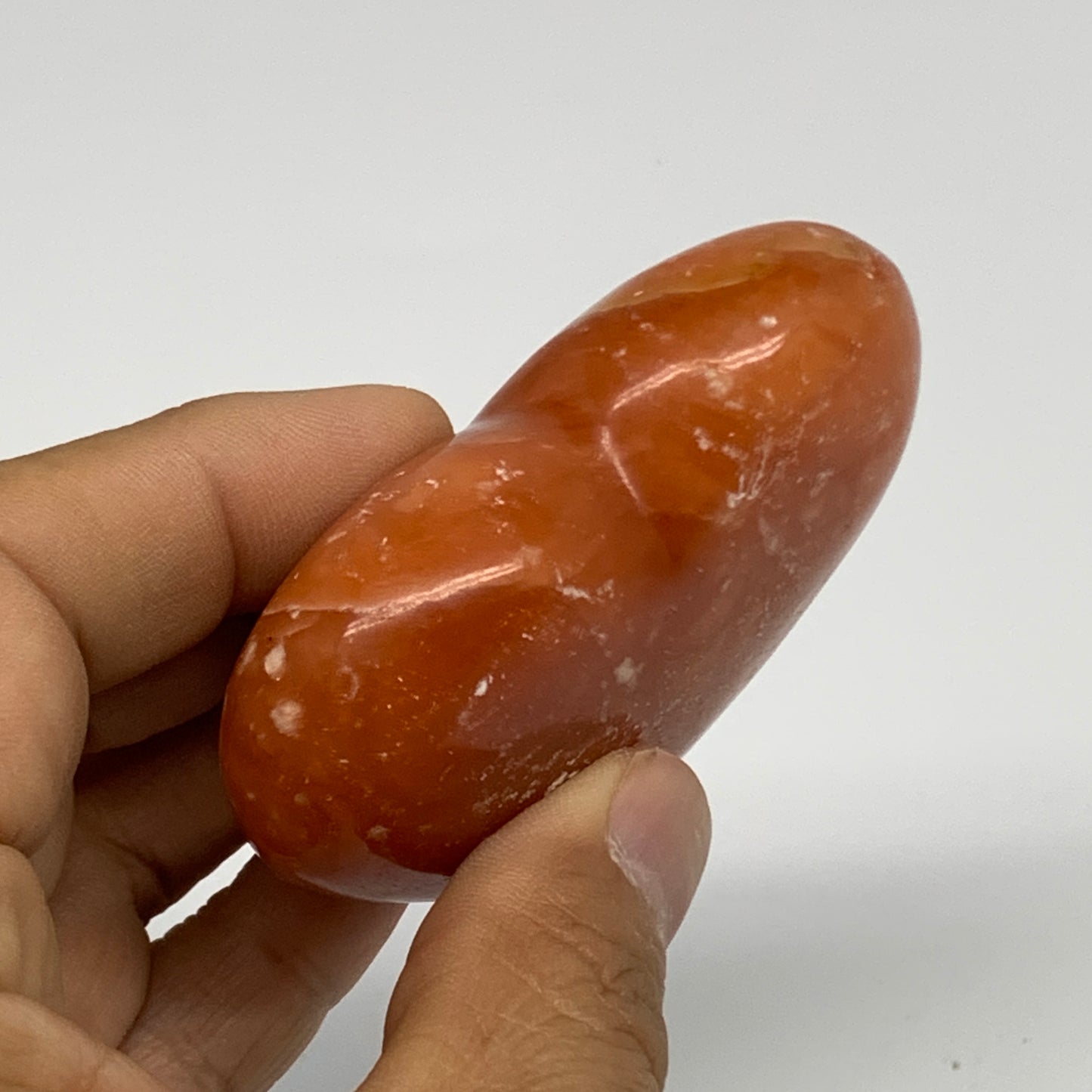 115.8g,2.3"x2.7"x0.9" Orange Calcite Heart Gemstones from Madagascar, B33797