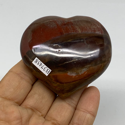 0.26 lbs, 2.4"x2.5"x0.9", Natural Petrified Wood Heart Polished Crystal, B37458