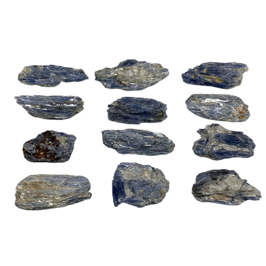 2.2 lbs, 2,2"-3.7", 12pcs, Rough Blue Kyanite Crystal Minerals Specimens,B33115
