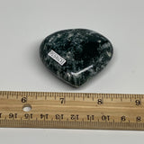 68.3g, 1.9"x2.1"x0.8", Natural Moss Agate Heart Crystal Gemstone @India, B29536