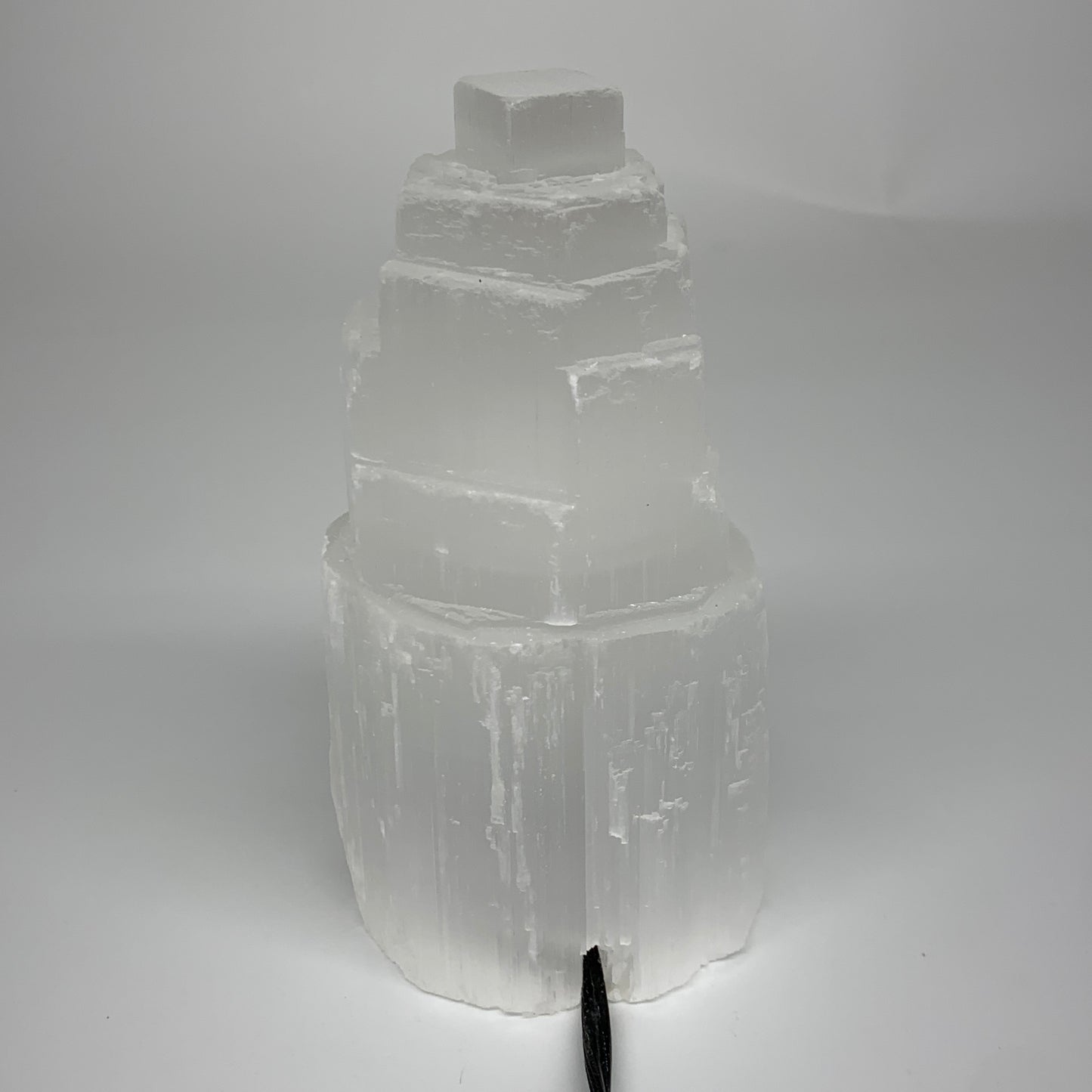 2 lbs, 6"x3", Raw Rough Selenite (Satin Spar) Lamp Tower, 6ft Chord, B35874