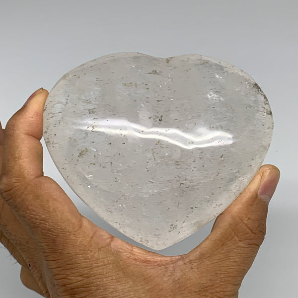 0.73 lbs, 3.2"x3.7"x1.4", Natural Untreated Smoky Quartz Crystal Heart Reiki, B3