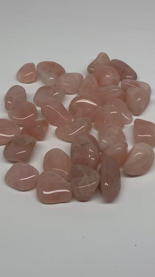 2.2 Lbs, 1.2"-2", 31pc, Rose Quartz Tumbled Polished Wholesale , B37087