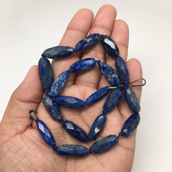 41.5 Grams 100% NATURAL Faceted Lapis Lazuli Beads Strand from Afghanistan, FB04 - watangem.com