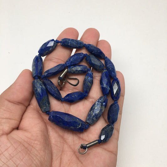 39.1 Grams 100% NATURAL Faceted Lapis Lazuli Beads Strand from Afghanistan, FB06 - watangem.com