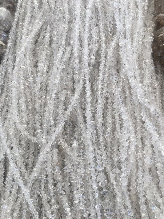 3-7mm, 1 St. Natural Herkimer Diamond Quartz Style Beads @Pakistan.Sparkly,Shiny