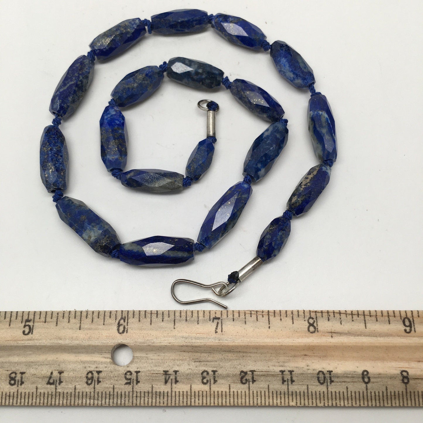 37.3 Grams 100% NATURAL Faceted Lapis Lazuli Beads Strand from Afghanistan, FB11 - watangem.com