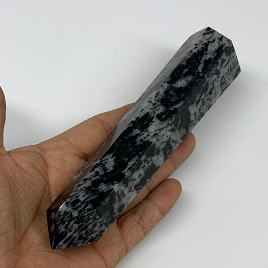 334.9g, 6.4" x 1.5" x 1.3" Indigo Gabro Merlinite Point Tower @Madagascar,B18375