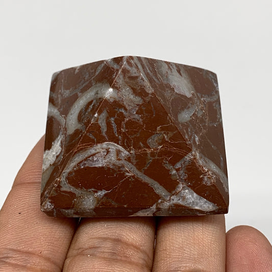 59.5g,1.2"x1.6" Natural Untreated Red Shell Fossils Pyramid Reiki Energy, F1178