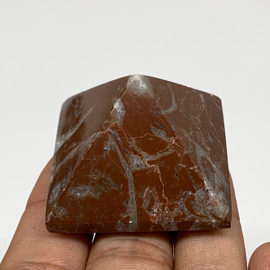 58.7g,1.2"x1.5" Natural Untreated Red Shell Fossils Pyramid Reiki Energy, F1180