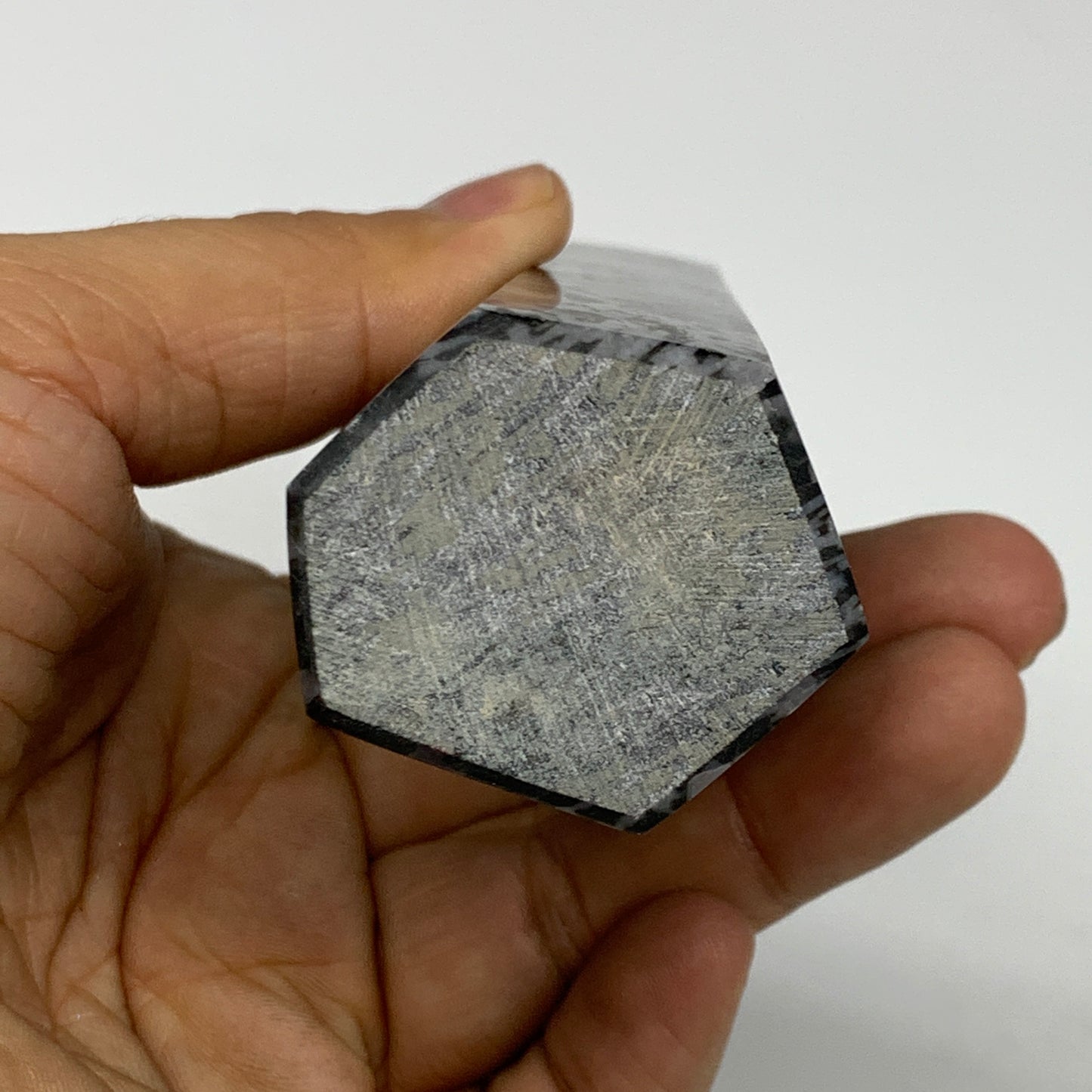 280.8g, 5.7" x 1.5" x 1.3" Indigo Gabro Merlinite Point Tower @Madagascar,B18376