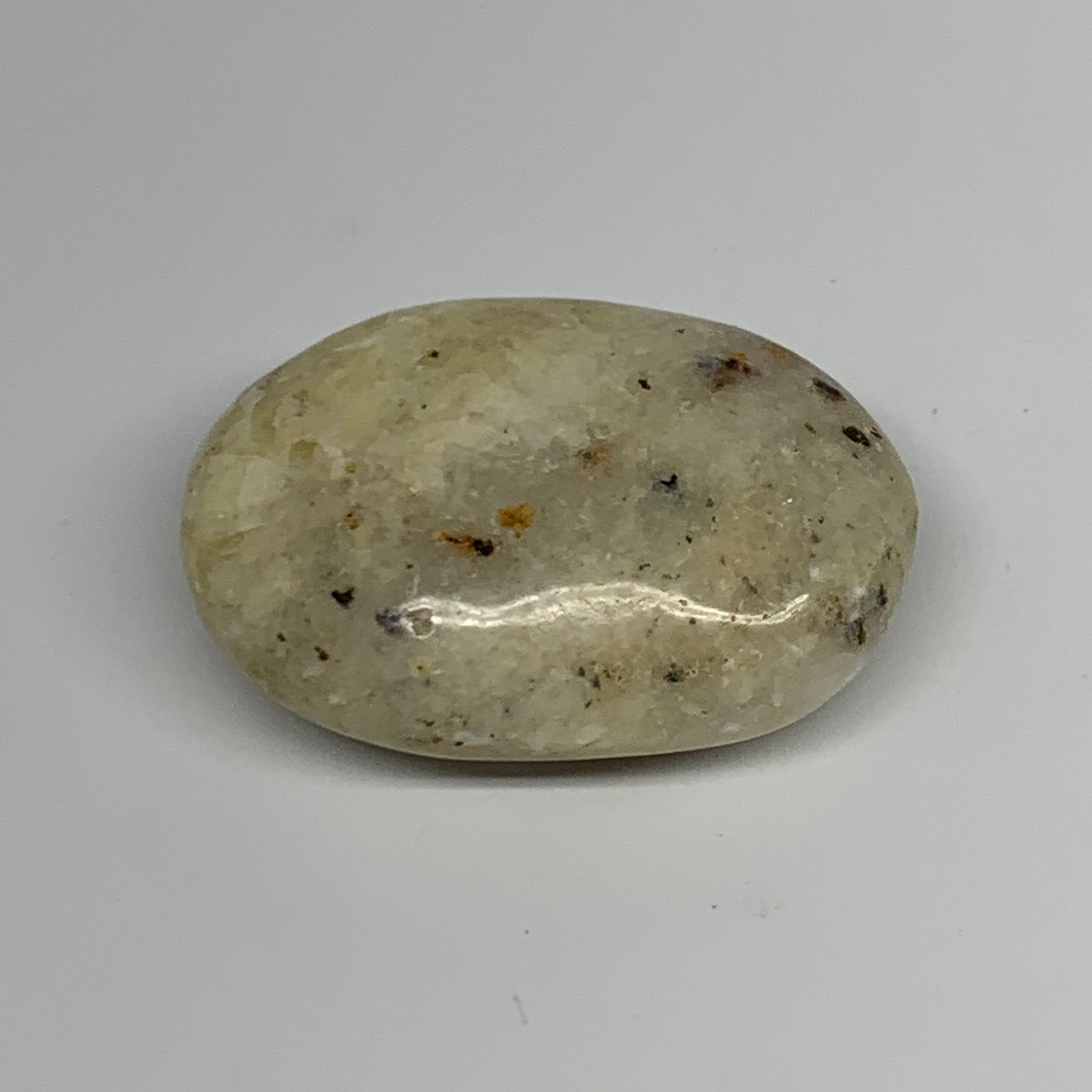 72.5g,2.2"x1.6"x0.9", Natural Yellow Calcite Palm-Stone Crystal Polished Reiki,