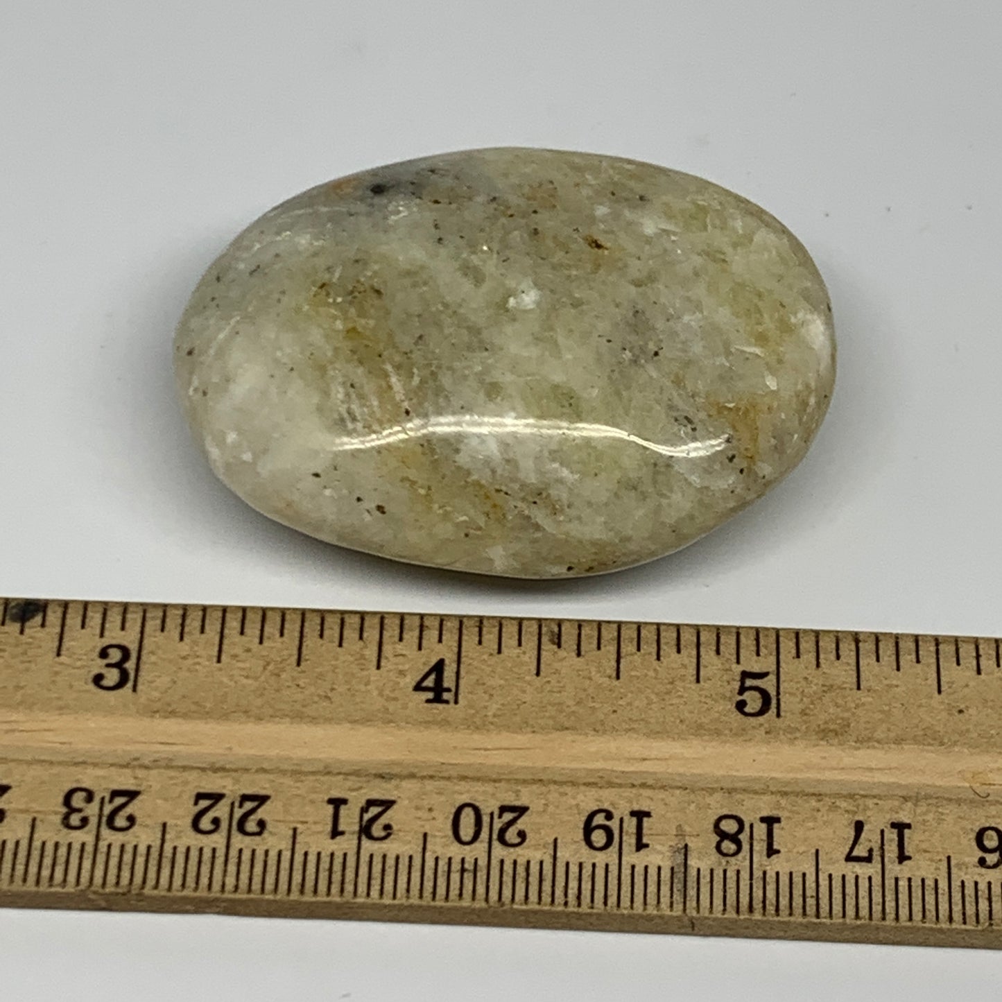 72.5g,2.2"x1.6"x0.9", Natural Yellow Calcite Palm-Stone Crystal Polished Reiki,