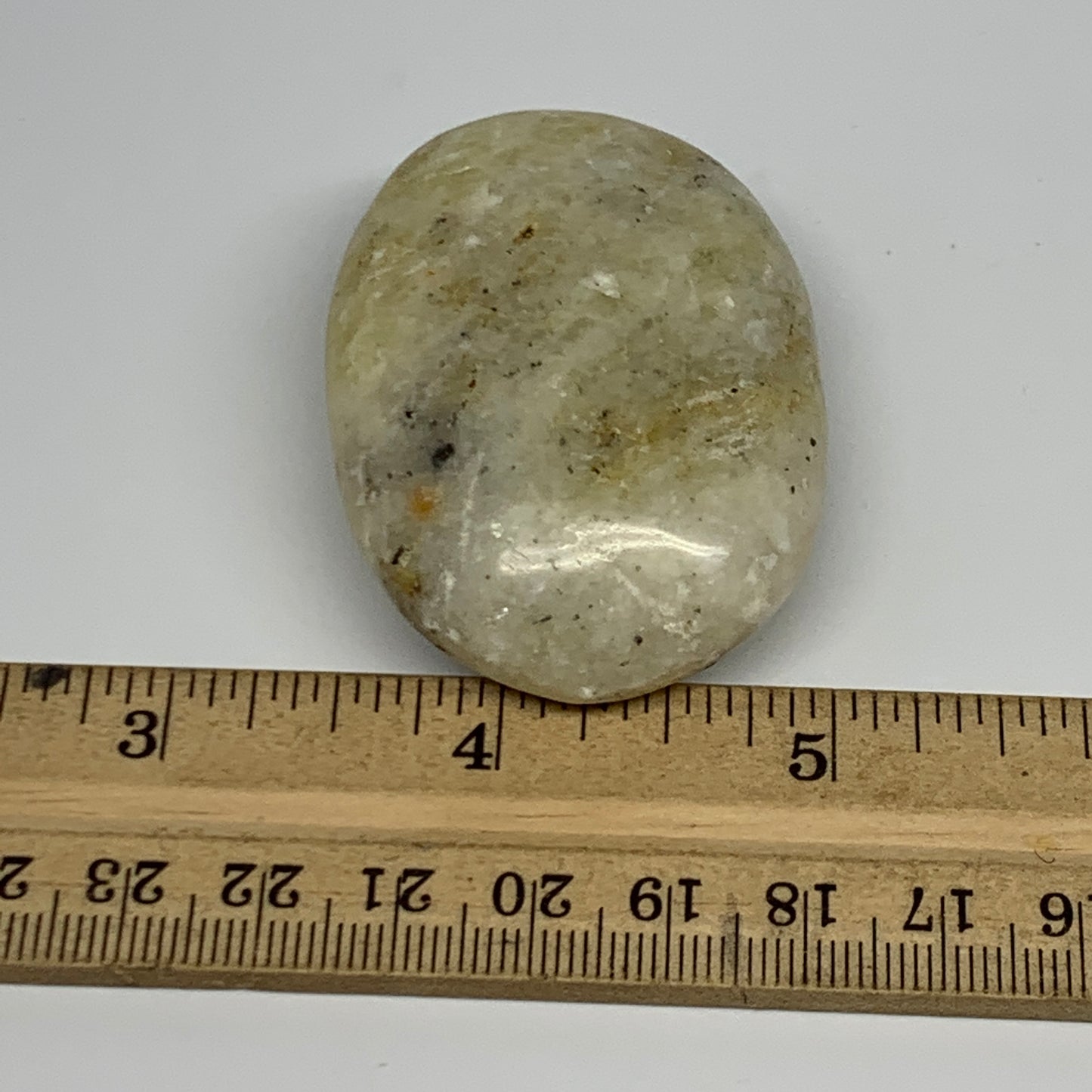 72.5g,2.2"x1.6"x0.9", Natural Yellow Calcite Palm-Stone Crystal Polished Reiki,