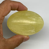 121.7g, 2.7"x1.9"x1", Lemon Calcite Palm-Stone Crystal Polished @Pakistan,B26403