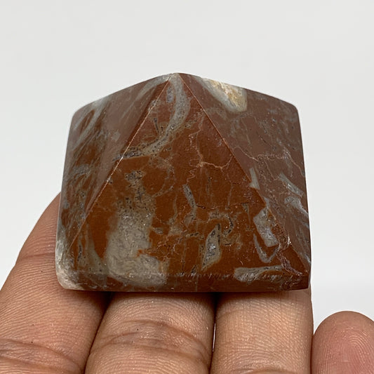 58.4g,1.2"x1.6" Natural Untreated Red Shell Fossils Pyramid Reiki Energy, F1182