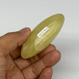 121.7g, 2.7"x1.9"x1", Lemon Calcite Palm-Stone Crystal Polished @Pakistan,B26403