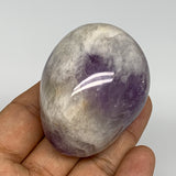 124.8g,2.2"x1.8"x1.5", Banded Amethyst Palm-Stone Crystal Polished Reiki, B15256