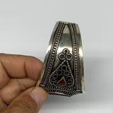 33.5g, 1.6" Red Carnelian Turkmen Cuff Bracelet Tribal Small Marquise, B13478