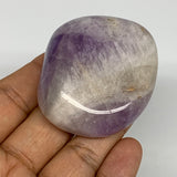 95.2g,2"x1.8"x1", Banded Amethyst Palm-Stone Crystal Polished Reiki, B15257