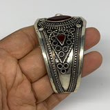 33.8g, 1.6" Red Carnelian Turkmen Cuff Bracelet Tribal Small Marquise, B13479