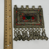 129.8g, 5.75"x4", Kuchi Pendant Large Ethnic Tribal Gypsy, ATS, @Afghanistan,B14