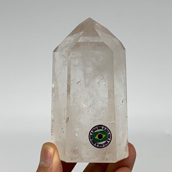 282.3g, 3.5"x2"x1.5", Natural Quartz Point Tower Polished Crystal @Brazil, B1916