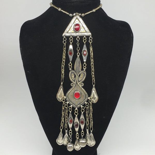 103.8g, 21" Turkmen Necklace Pendant Long Necktie Old Vintage Gold-Gilded,TN401