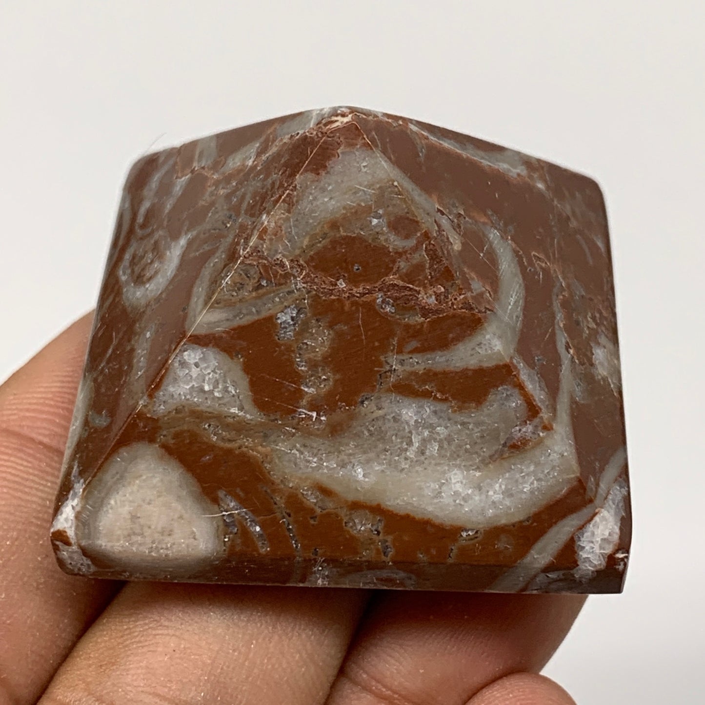 57.3g,1.1"x1.6" Natural Untreated Red Shell Fossils Pyramid Reiki Energy, F1185