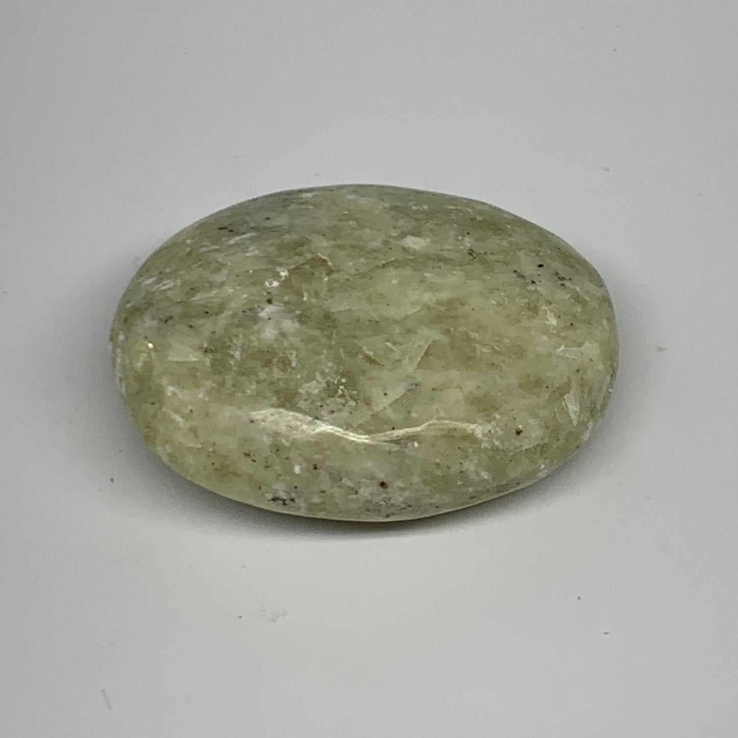 81.5g,2.2"x1.7"x0.8", Natural Yellow Calcite Palm-Stone Crystal Polished Reiki,