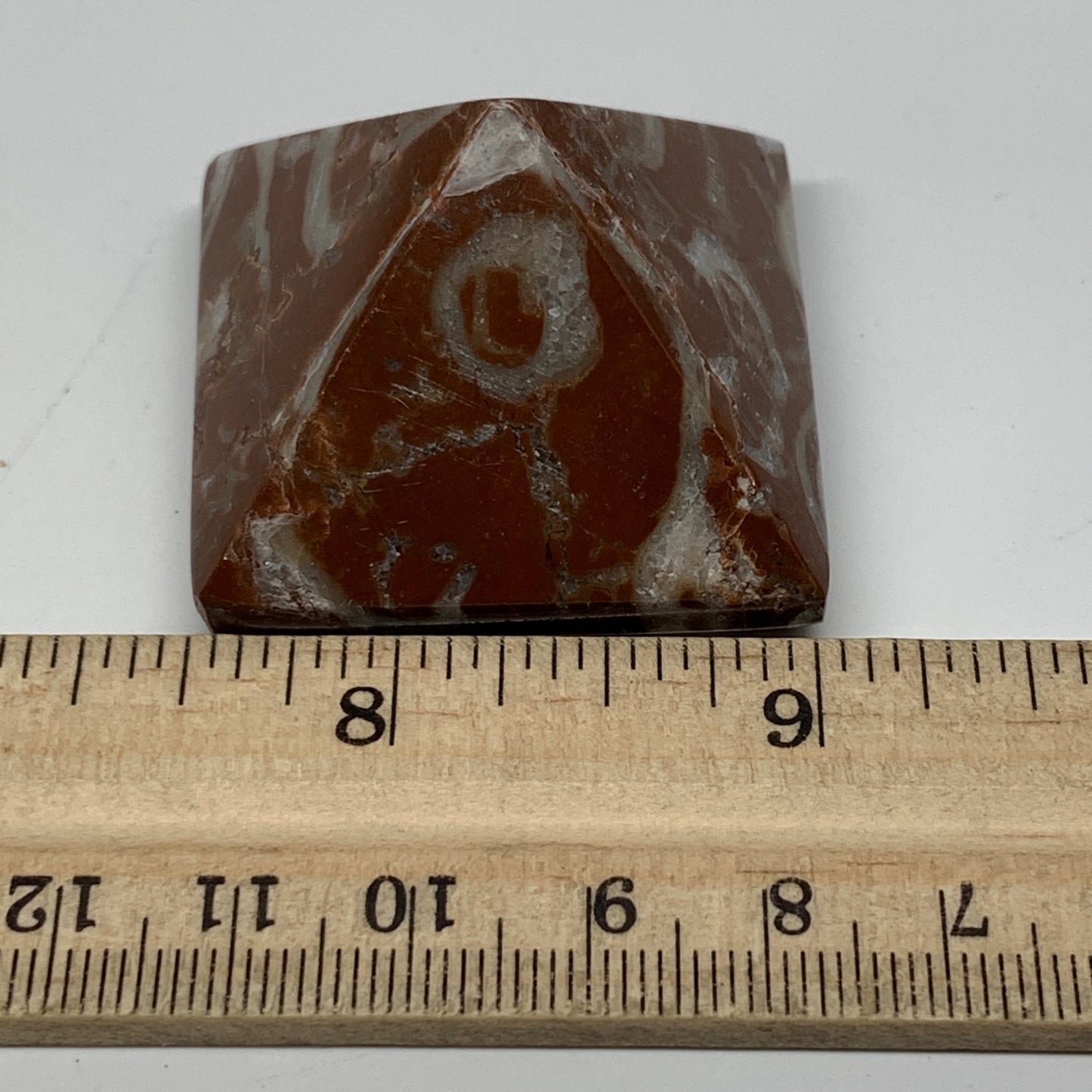 57.3g,1.1"x1.6" Natural Untreated Red Shell Fossils Pyramid Reiki Energy, F1185