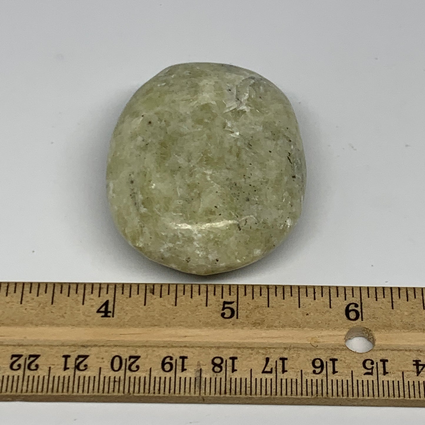 81.5g,2.2"x1.7"x0.8", Natural Yellow Calcite Palm-Stone Crystal Polished Reiki,