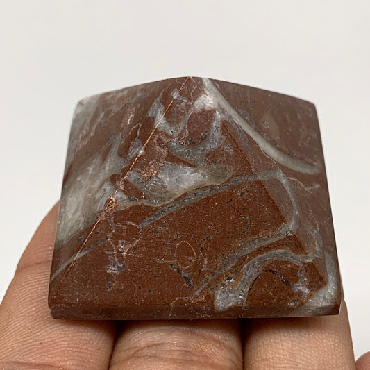 54.9g,1.1"x1.6" Natural Untreated Red Shell Fossils Pyramid Reiki Energy, F1186