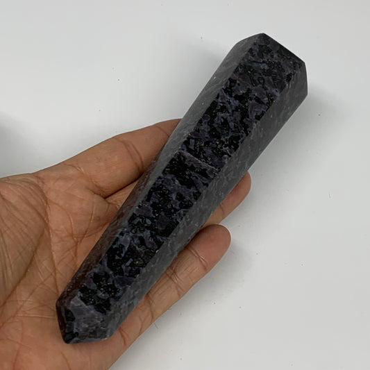 294.4g, 6.3" x 1.5" x 1.3" Indigo Gabro Merlinite Point Tower @Madagascar,B18380