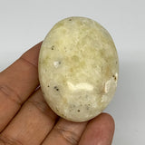 70.4g,2.1"x1.5"x0.9", Natural Yellow Calcite Palm-Stone Crystal Polished Reiki,