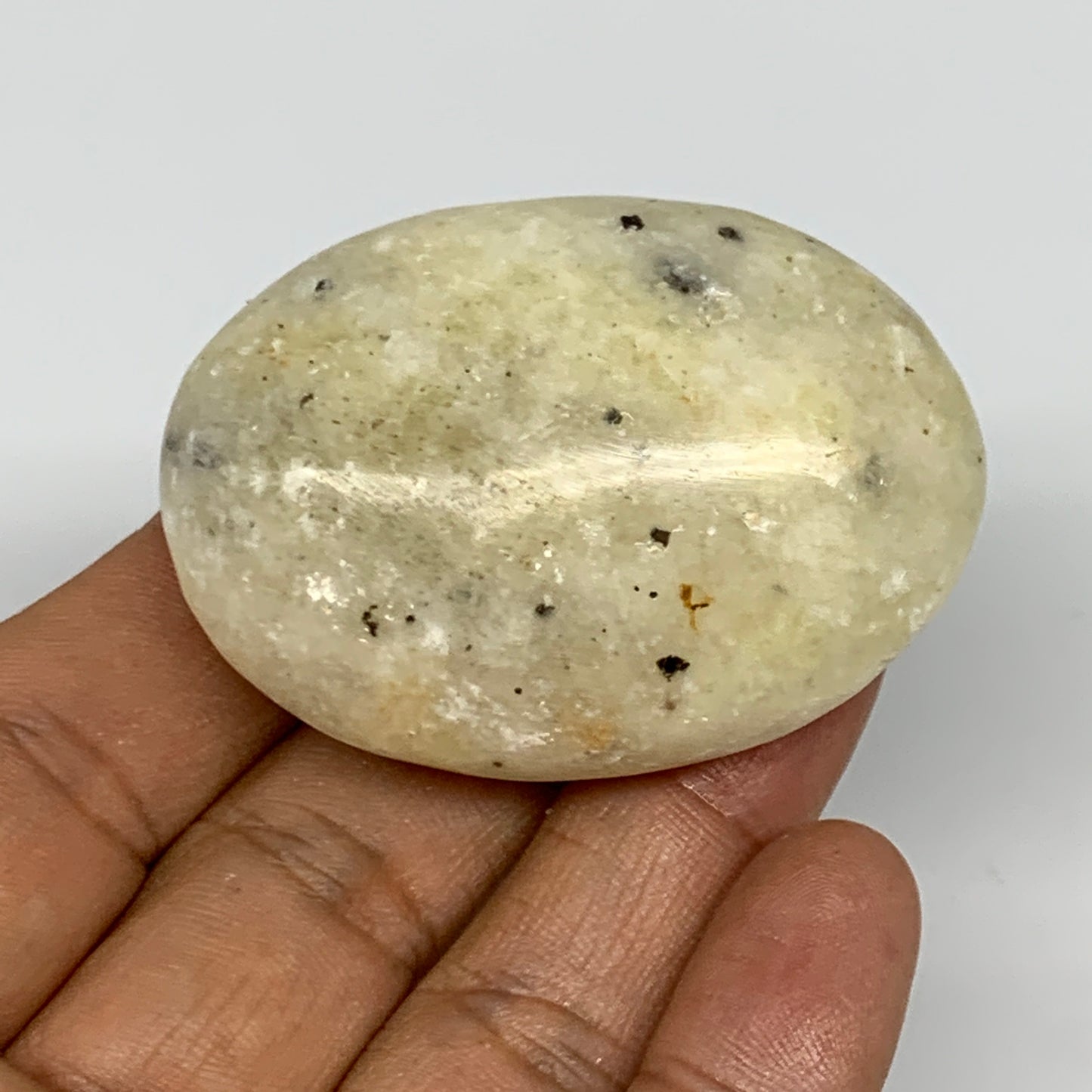 70.4g,2.1"x1.5"x0.9", Natural Yellow Calcite Palm-Stone Crystal Polished Reiki,