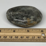 124.5g, 2.7"x1.9"x1"Blue Quartz Palm-Stone Crystal Polished Reiki Energy,B3926