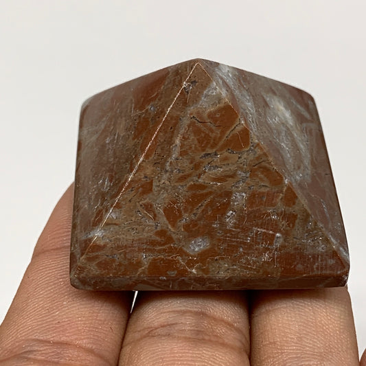 57.1g,1.1"x1.6" Natural Untreated Red Shell Fossils Pyramid Reiki Energy, F1187