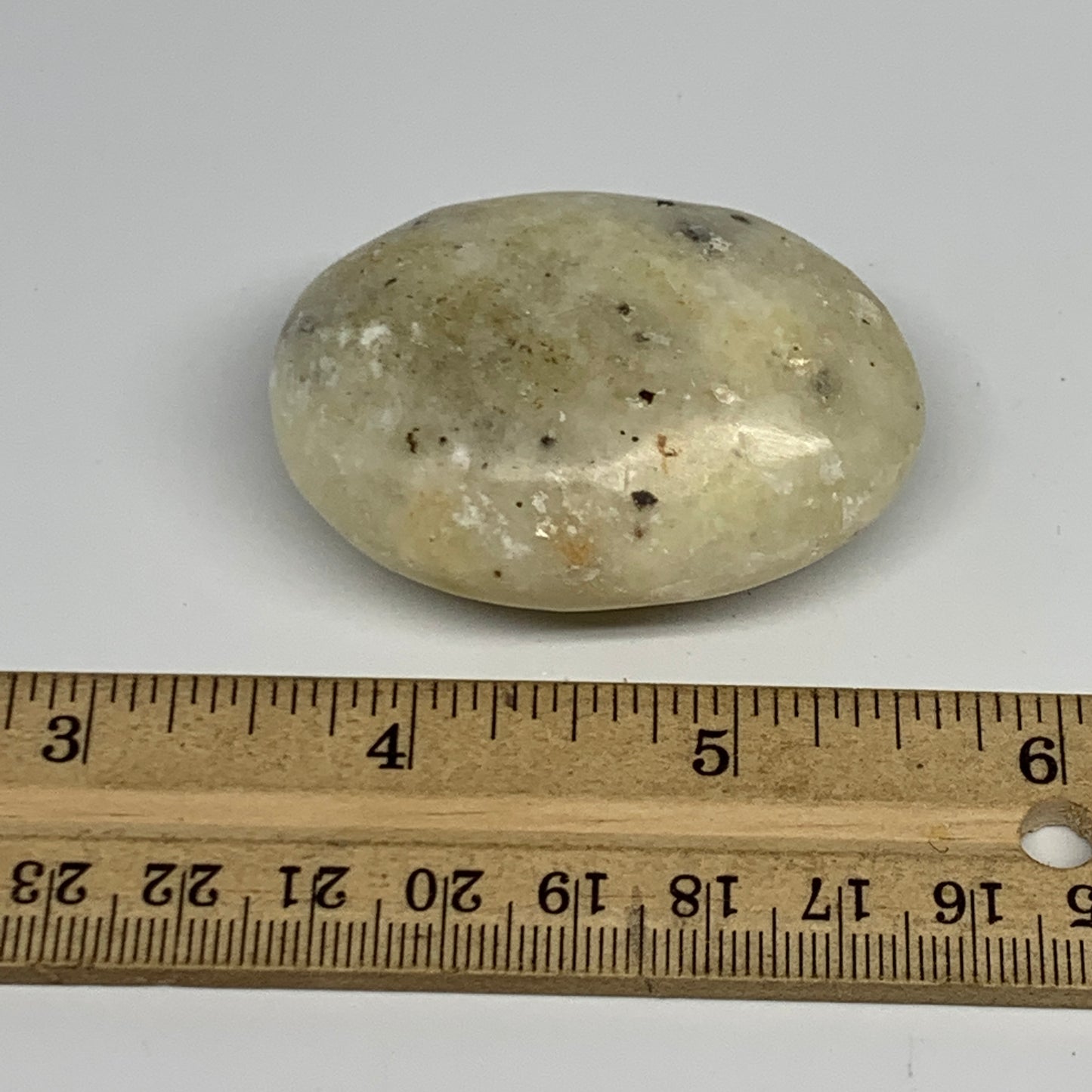 70.4g,2.1"x1.5"x0.9", Natural Yellow Calcite Palm-Stone Crystal Polished Reiki,