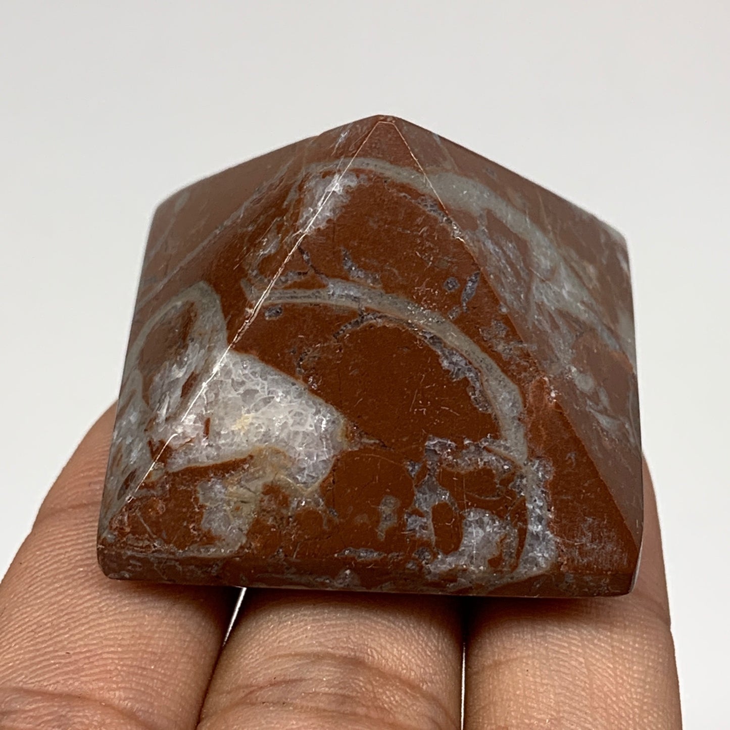 55.9g,1.1"x1.6" Natural Untreated Red Shell Fossils Pyramid Reiki Energy, F1188