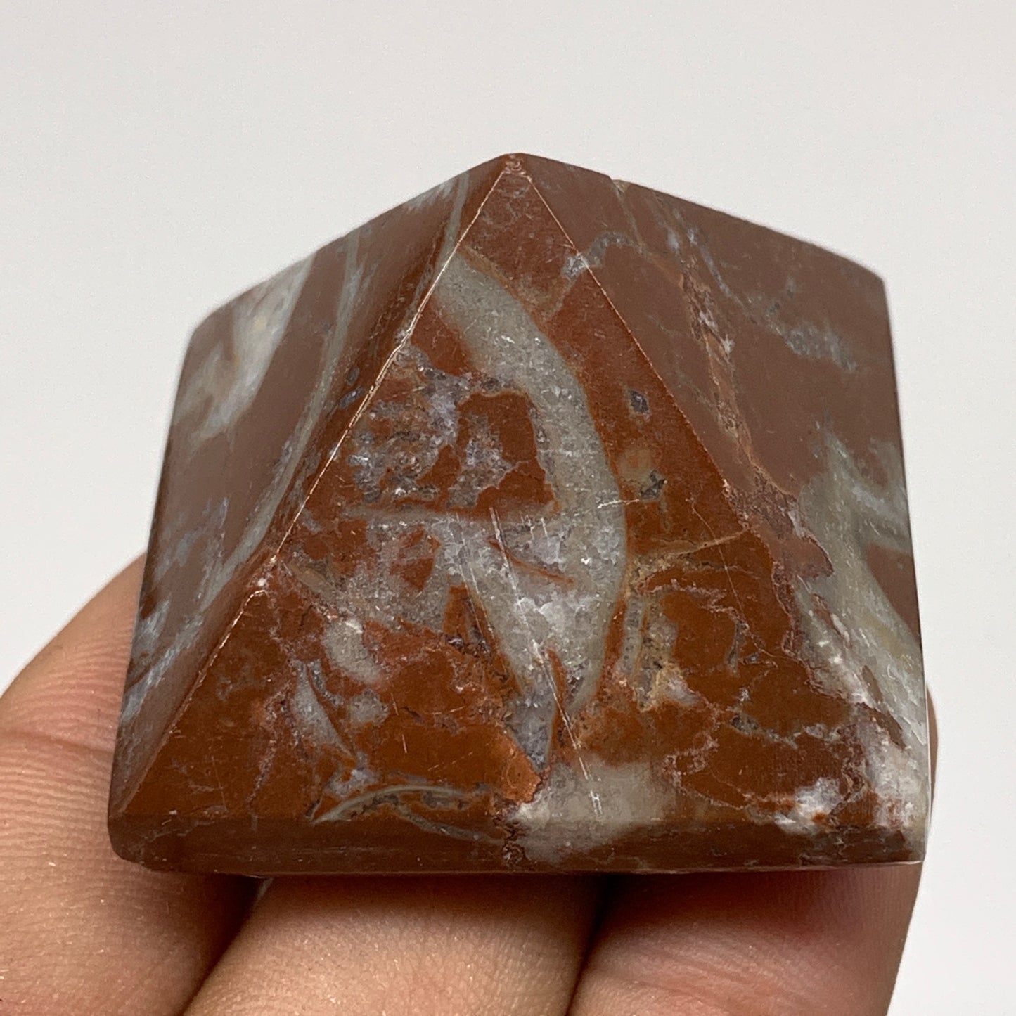 55.9g,1.1"x1.6" Natural Untreated Red Shell Fossils Pyramid Reiki Energy, F1188