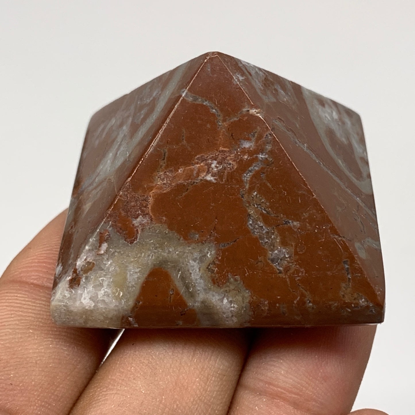 55.9g,1.1"x1.6" Natural Untreated Red Shell Fossils Pyramid Reiki Energy, F1188