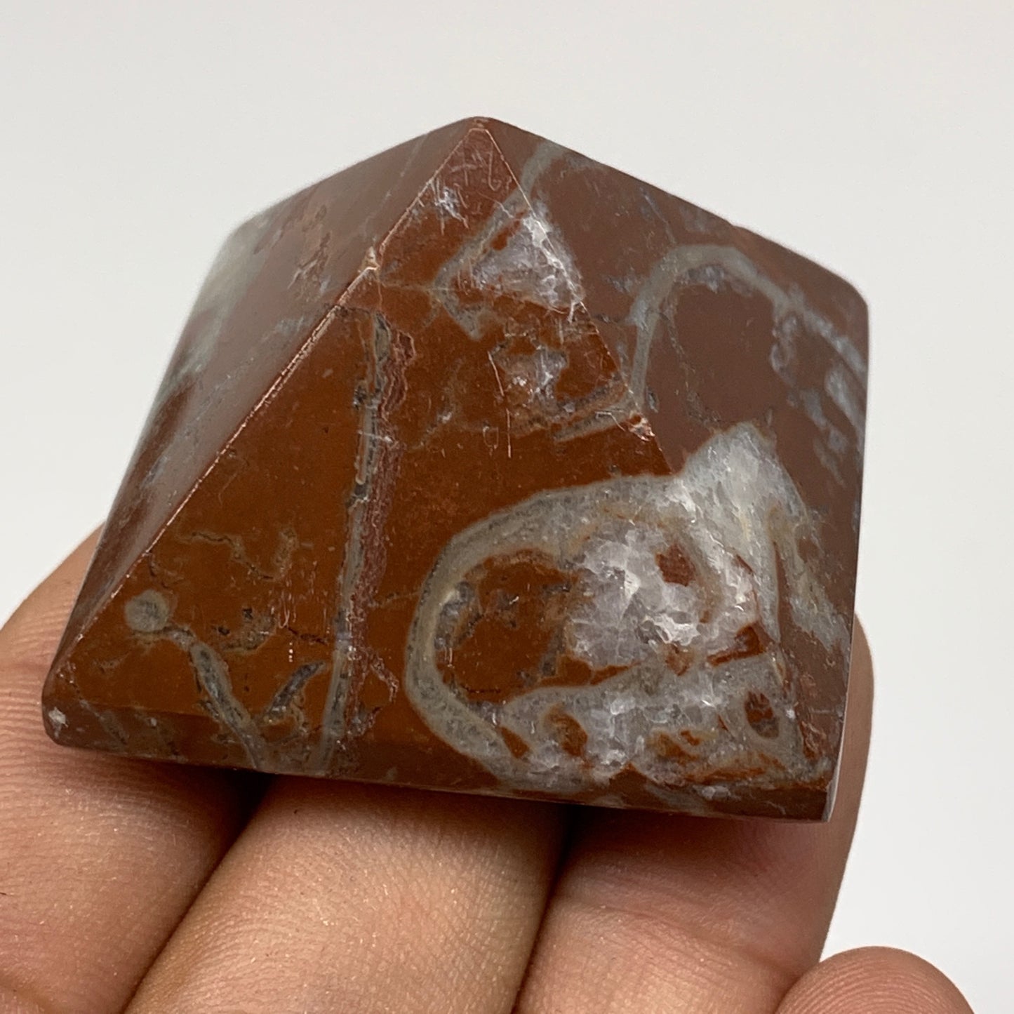 55.9g,1.1"x1.6" Natural Untreated Red Shell Fossils Pyramid Reiki Energy, F1188