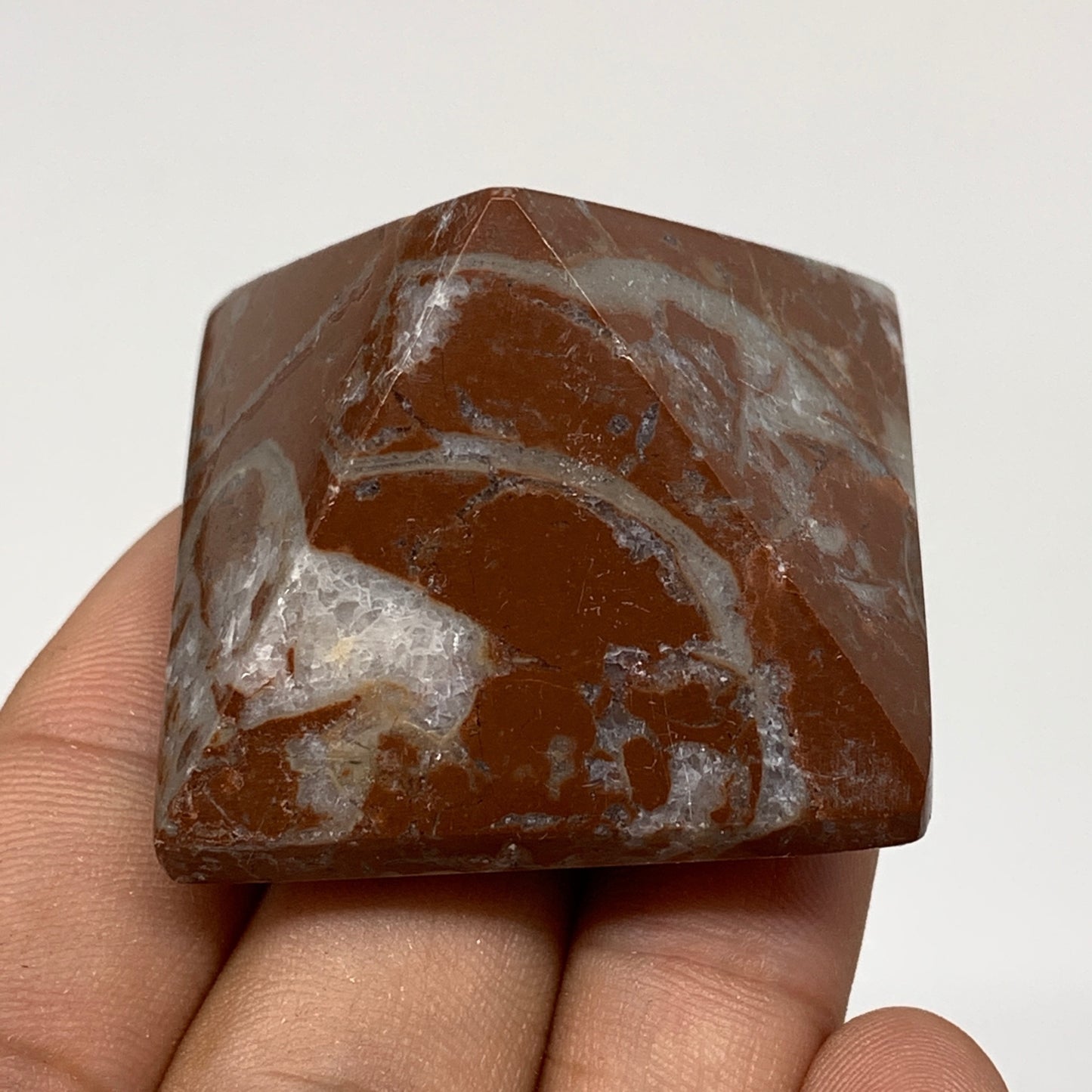 55.9g,1.1"x1.6" Natural Untreated Red Shell Fossils Pyramid Reiki Energy, F1188