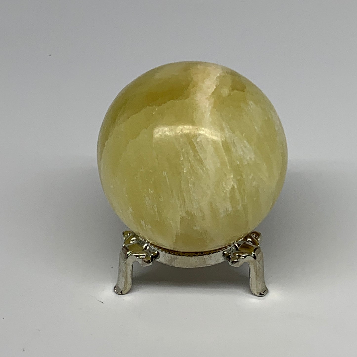 0.91 lbs,2.6"(65mm) Lemon Calcite Sphere Gemstone,Healing Crystal,B260948