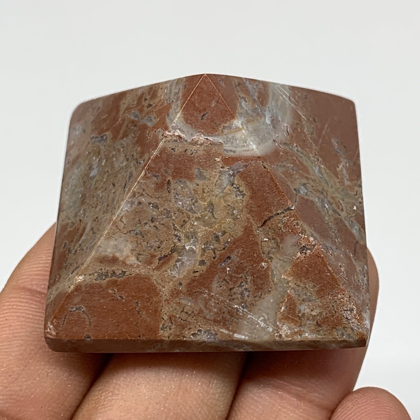 53.7g,1.1"x1.6" Natural Untreated Red Shell Fossils Pyramid Reiki Energy, F1190