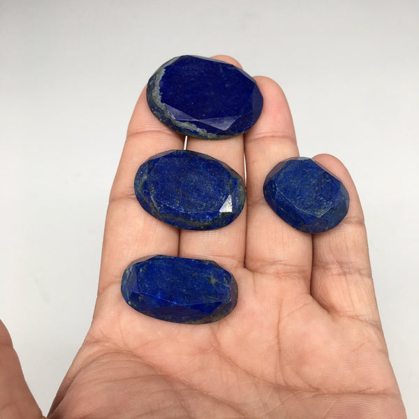 4pcs,125.5cts,24mm-34mm Natural Lapis Lazuli Facet Cabochons @Afghanistan,CP85 - watangem.com