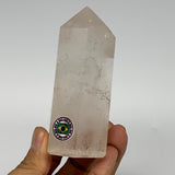 321.8g, 3.8"x2.1"x1.5", Natural Quartz Point Tower Polished Crystal @Brazil, B19