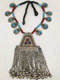 246 Grams Afghan Kuchi Jingle Coins Chain Bells Boho ATS Pendants Necklace,KC110 - watangem.com